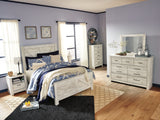 Bellaby Whitewash Crossbuck Queen Panel Bed from Ashley Furniture - Luna Furniture