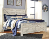 Bellaby Whitewash Crossbuck King Panel Bed from Ashley Furniture - Luna Furniture