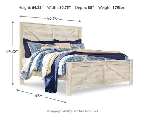 Bellaby Whitewash Crossbuck Panel Bedroom Set from Ashley - Luna Furniture