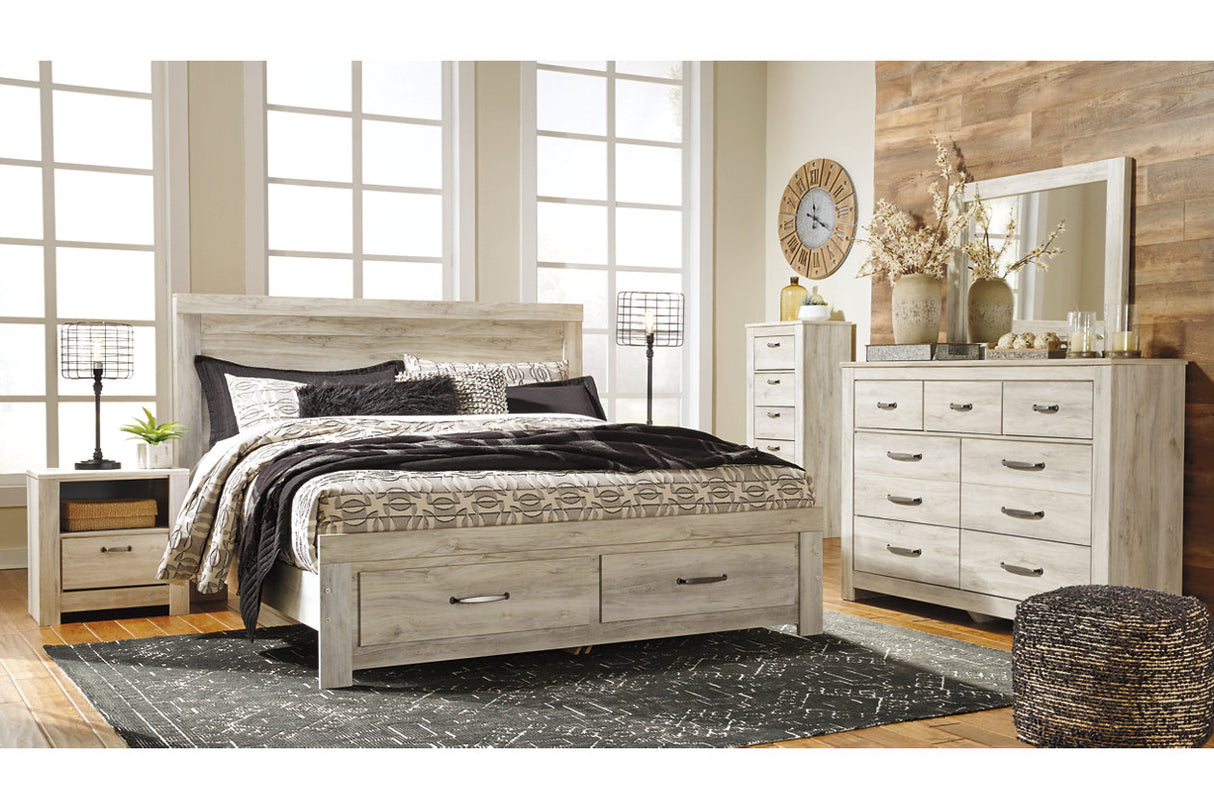 Bellaby Whitewash King Storage Platform Bed from Ashley - Luna Furniture