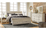 Bellaby Whitewash King Storage Platform Bed from Ashley - Luna Furniture