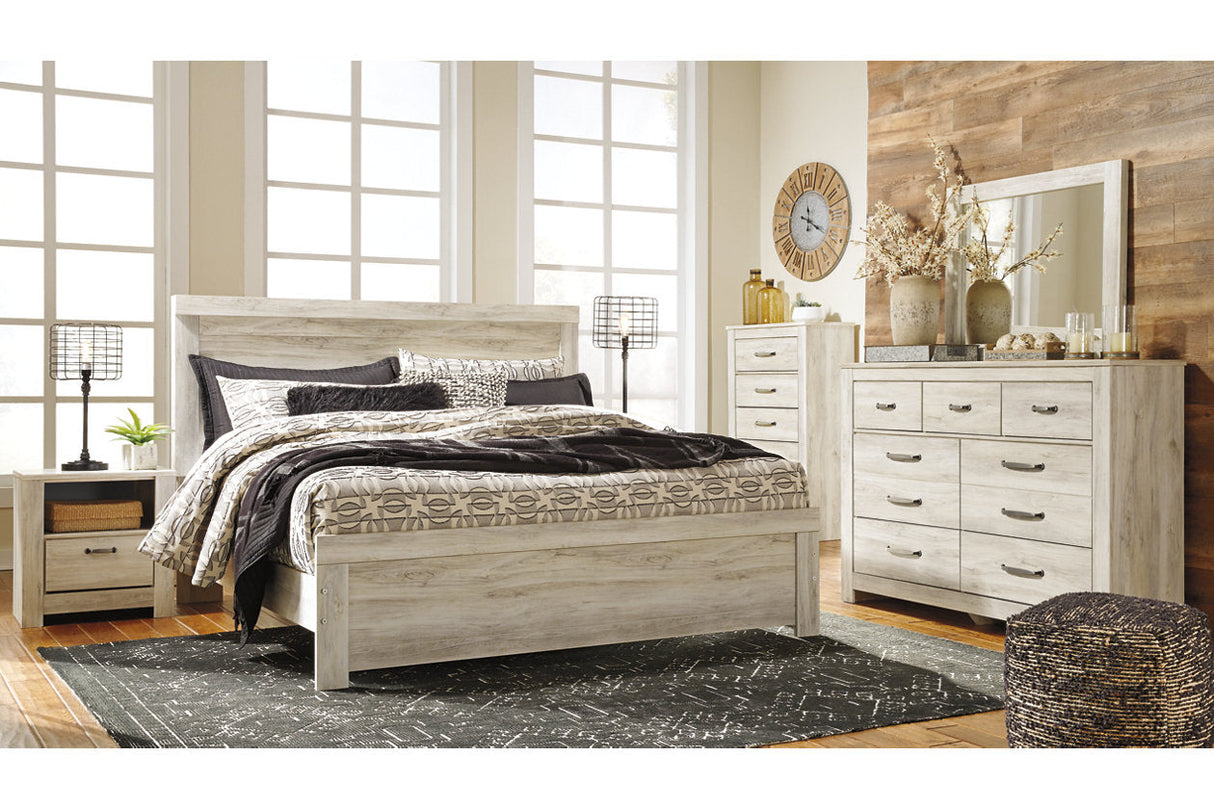 Bellaby Whitewash King Panel Bed from Ashley - Luna Furniture