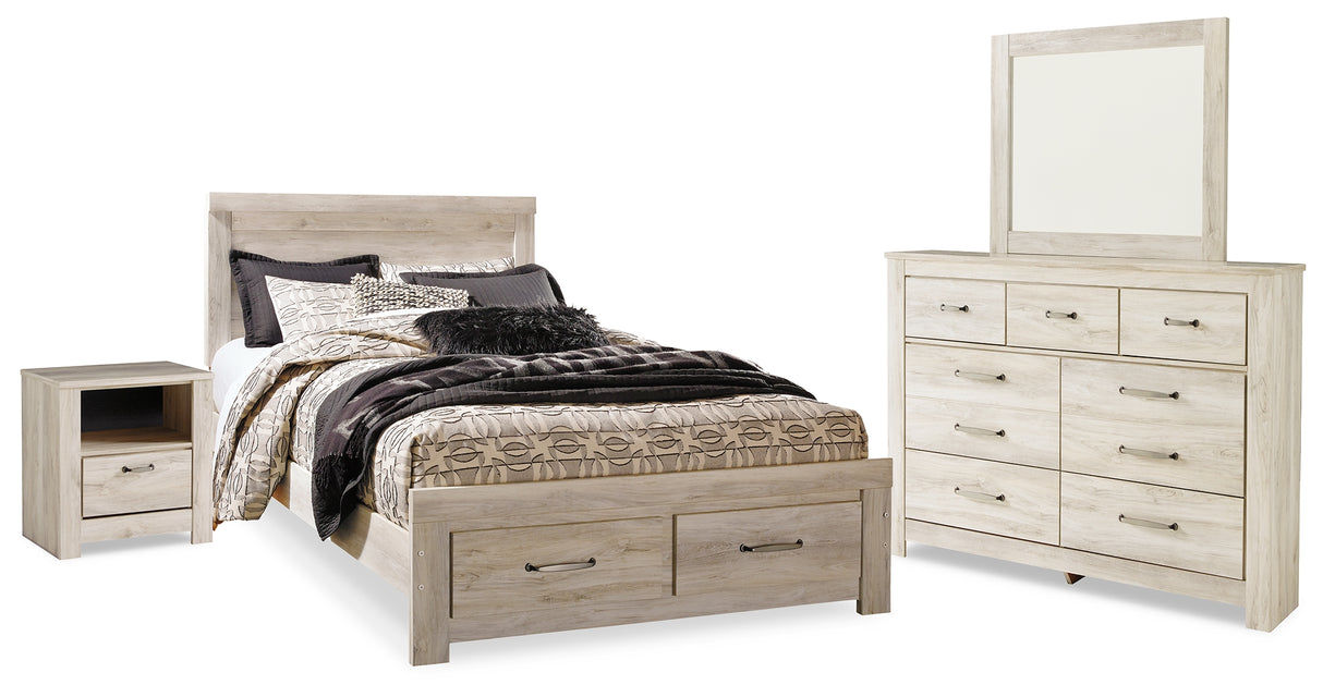 Bellaby Whitewash Storage Platform Bedroom Set from Ashley Furniture - Luna Furniture