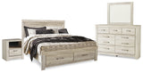Bellaby Whitewash Storage Platform Bedroom Set from Ashley Furniture - Luna Furniture