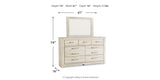 Bellaby Whitewash King Panel Storage Bed, Dresser, Mirror and 2 Nightstands from Ashley Furniture - Luna Furniture
