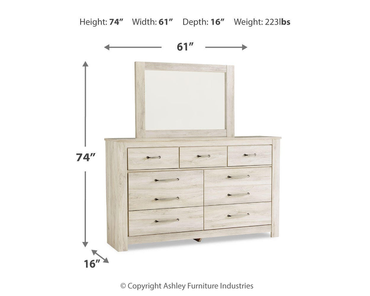 Bellaby Whitewash Dresser and Mirror from Ashley Furniture - Luna Furniture