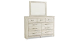 Bellaby Whitewash King Storage Bed, Dresser, Mirror, Chest and 2 Nightstands from Ashley Furniture - Luna Furniture