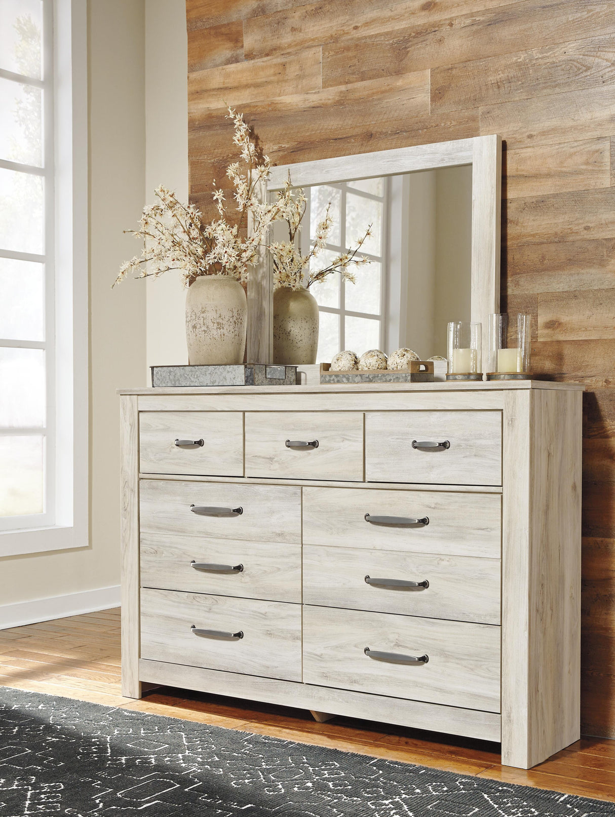Bellaby Whitewash Dresser and Mirror from Ashley Furniture - Luna Furniture