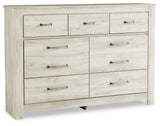 Bellaby Whitewash King Panel Storage Bed, Dresser, Mirror and Nightstand from Ashley - Luna Furniture