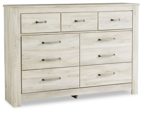 Bellaby Whitewash King Panel Storage Bed, Dresser, Mirror and Nightstand from Ashley - Luna Furniture