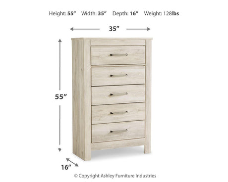 Bellaby Whitewash Chest of Drawers from Ashley - Luna Furniture