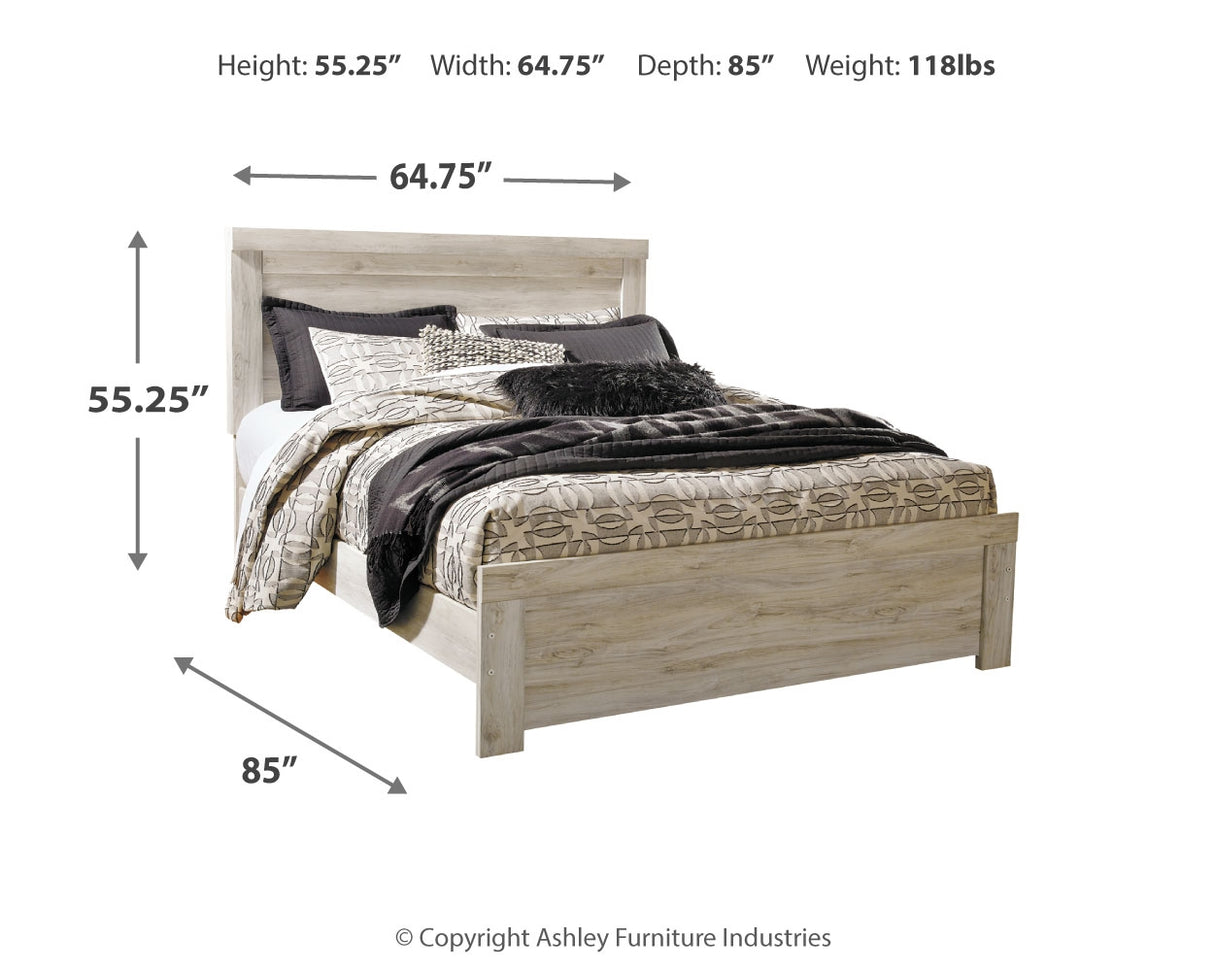Bellaby Whitewash Queen Panel Bed, Dresser, Mirror, and Nightstand from Ashley - Luna Furniture
