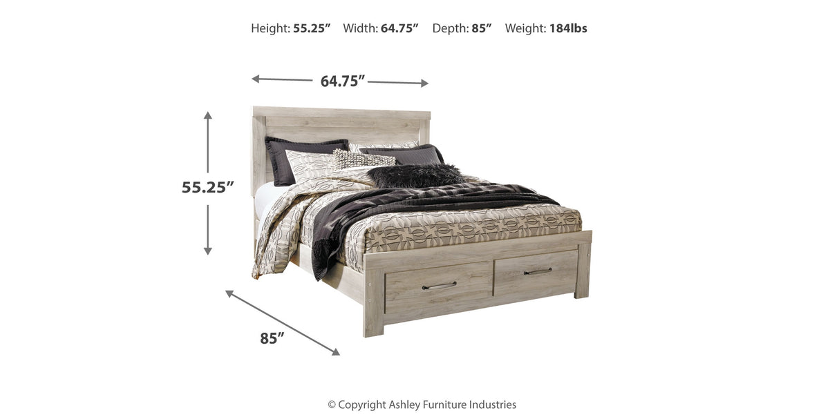 Bellaby Whitewash Queen Storage Platform Bed from Ashley Furniture - Luna Furniture