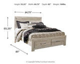 Bellaby Whitewash Queen Storage Platform Bed from Ashley Furniture - Luna Furniture