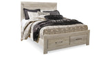 Bellaby Whitewash Queen Storage Panel Bed with Dresser and Nightstand from Ashley - Luna Furniture