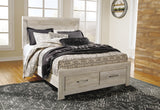 Bellaby Whitewash Storage Platform Bedroom Set from Ashley Furniture - Luna Furniture