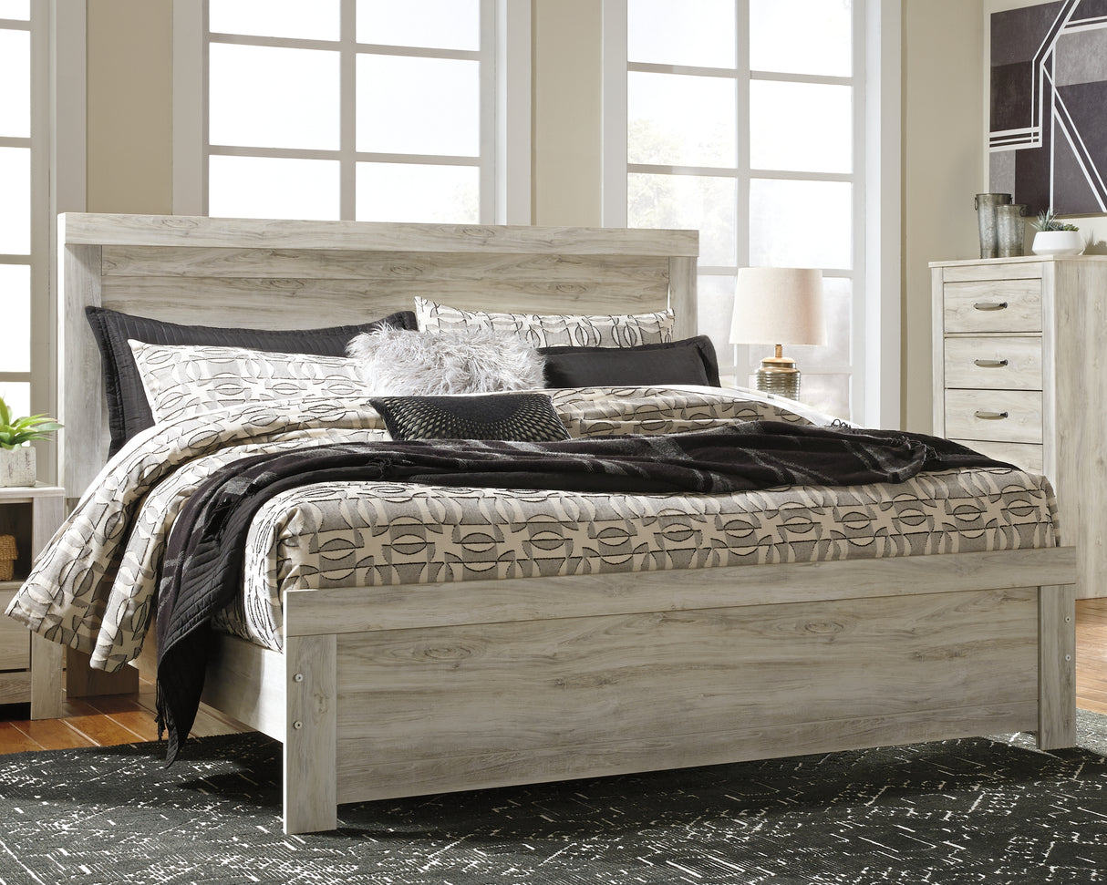 Bellaby Whitewash King Panel Bed from Ashley Furniture - Luna Furniture