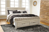 Bellaby Whitewash King Storage Platform Bed from Ashley - Luna Furniture