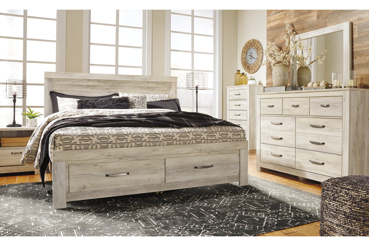 Bellaby Whitewash King Storage Platform Bed from Ashley - Luna Furniture