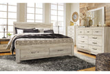 Bellaby Whitewash King Storage Platform Bed from Ashley - Luna Furniture