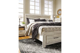 Bellaby Whitewash King Storage Platform Bed from Ashley - Luna Furniture