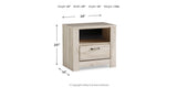 Bellaby Whitewash King Panel Storage Bed, Dresser, Mirror and 2 Nightstands from Ashley Furniture - Luna Furniture
