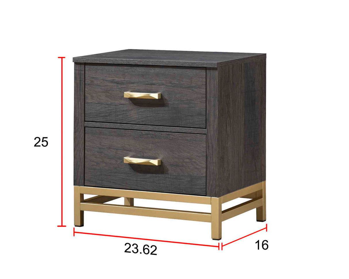 Trevor Brown/Gold Nightstand from Crown Mark - Luna Furniture