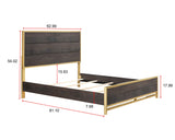 Trevor Brown/Gold Queen Panel Bed