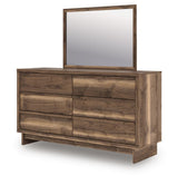 Chirason Brown Queen Bed with Mirrored Dresser from Ashley Furniture - Luna Furniture