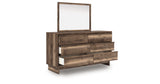 Chirason Brown Queen Bed with Mirrored Dresser from Ashley Furniture - Luna Furniture