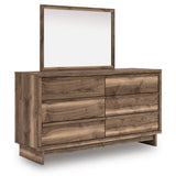 Chirason Brown Queen Bed with Mirrored Dresser from Ashley Furniture - Luna Furniture