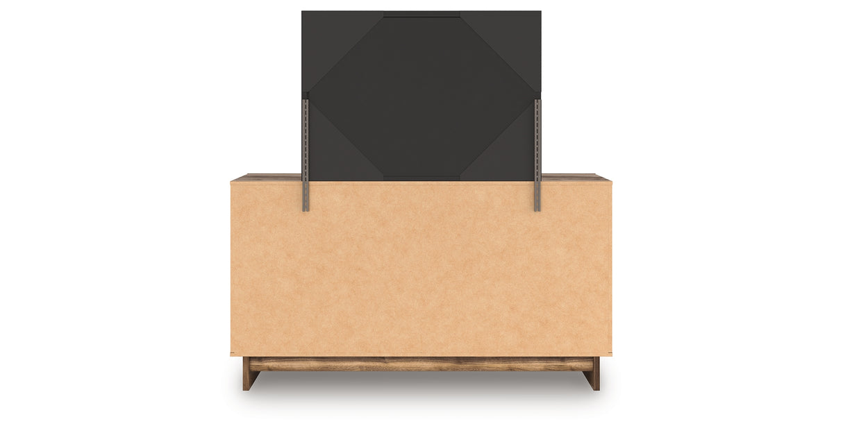 Chirason Brown Queen Bed with Mirrored Dresser from Ashley Furniture - Luna Furniture
