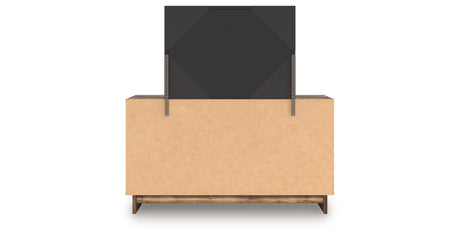 Chirason Brown Queen Bed with Mirrored Dresser from Ashley Furniture - Luna Furniture
