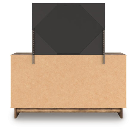 Chirason Brown Queen Bed with Mirrored Dresser from Ashley Furniture - Luna Furniture