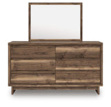 Chirason Brown Queen Bed with Mirrored Dresser from Ashley Furniture - Luna Furniture
