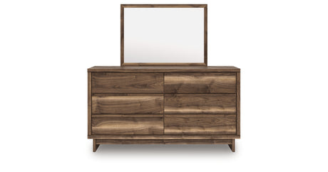 Chirason Brown Queen Bed with Mirrored Dresser from Ashley Furniture - Luna Furniture