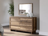 Chirason Brown Queen Bed with Mirrored Dresser from Ashley Furniture - Luna Furniture