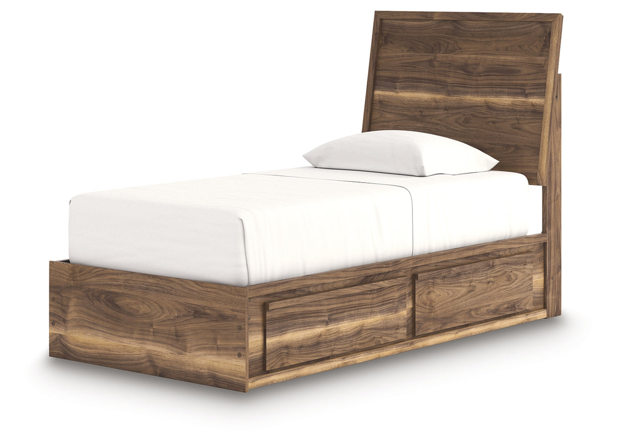 Chirason Twin Panel Bed with Storage, Dresser and Mirror from Ashley Furniture - Luna Furniture