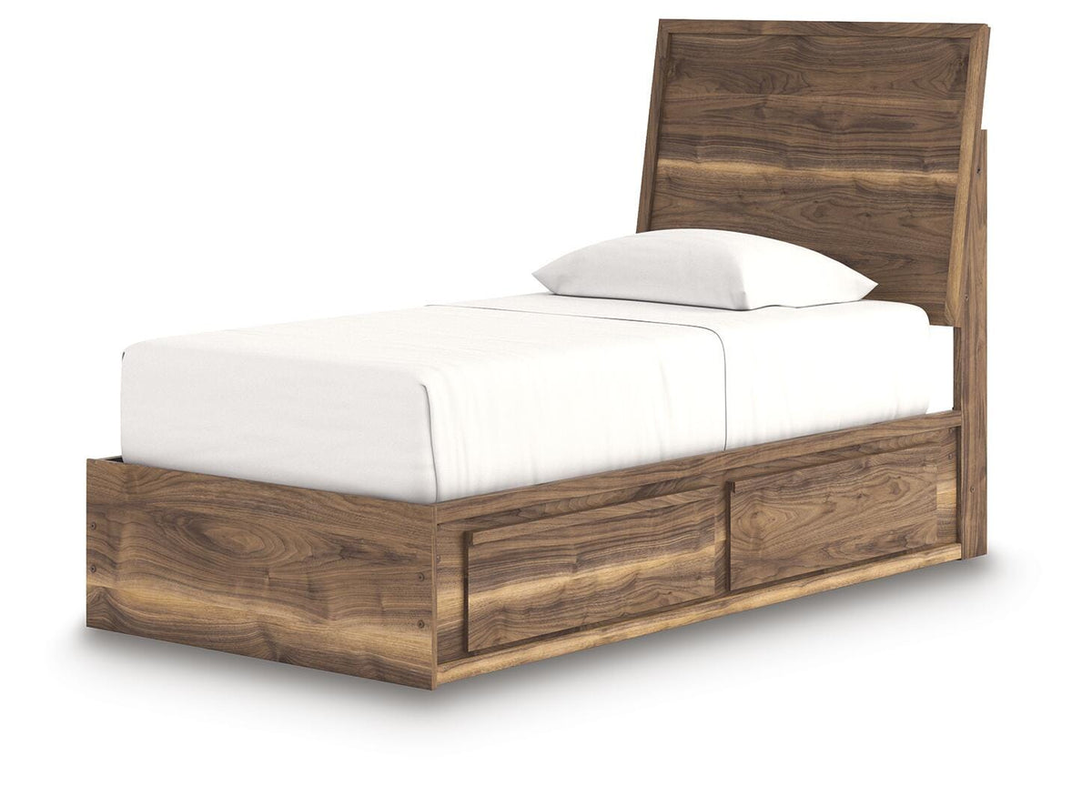 Chirason Twin Panel Bed with Storage, Dresser and Mirror from Ashley Furniture - Luna Furniture