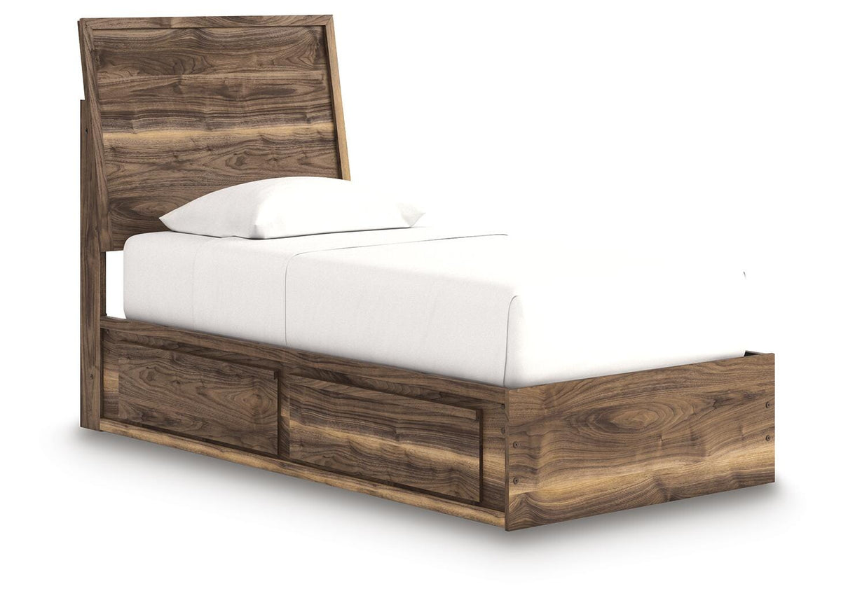 Chirason Twin Panel Bed with Storage, Dresser and Mirror from Ashley Furniture - Luna Furniture