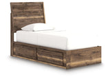 Chirason Twin Panel Bed with Storage, Dresser and Mirror from Ashley Furniture - Luna Furniture