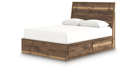 Chirason Brown Queen Panel Bed with Storage from Ashley Furniture - Luna Furniture