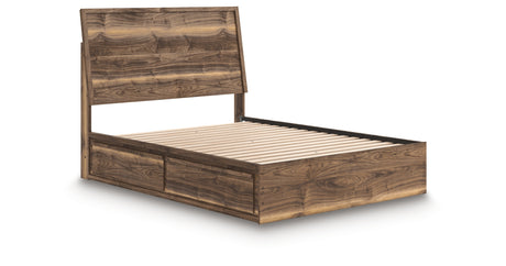 Chirason Brown Queen Panel Bed with Storage from Ashley Furniture - Luna Furniture