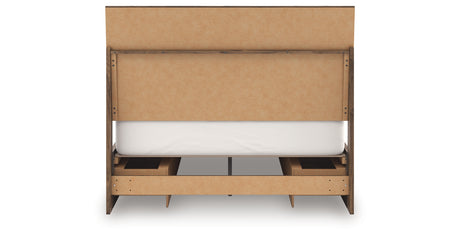 Chirason Brown Queen Panel Bed with Storage from Ashley Furniture - Luna Furniture