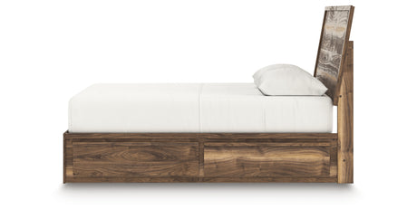 Chirason Brown Queen Panel Bed with Storage from Ashley Furniture - Luna Furniture