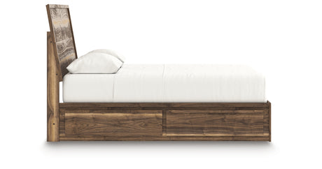 Chirason Brown Queen Panel Bed with Storage from Ashley Furniture - Luna Furniture