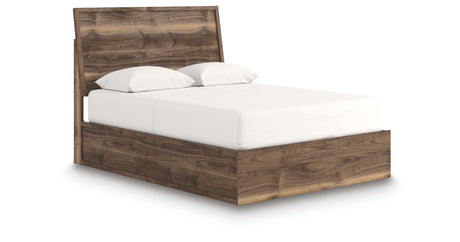 Chirason Brown Queen Bed with Mirrored Dresser from Ashley Furniture - Luna Furniture