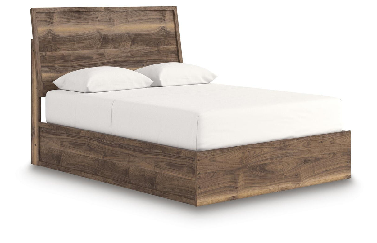 Chirason Brown Queen Bed with Mirrored Dresser from Ashley Furniture - Luna Furniture