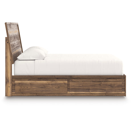 Chirason Brown Storage Panel Bedroom Set with 4 Side Drawers from Ashley Furniture - Luna Furniture