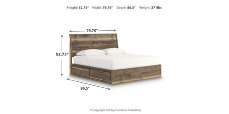 Chirason Brown King Panel Bed with Storage from Ashley Furniture - Luna Furniture